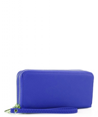 Simple Double Zip-Around Wallet OCK-W0095 RBLUE